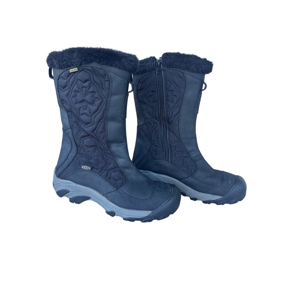 Keen Dry Womens Betty II Winter Boots Black Leather Waterproof US Size 10